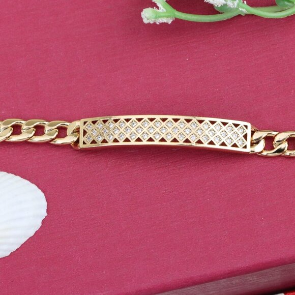 "Rose Gold Bracelet with Diamond Cut Lattice Design, XPBL0945 - Picture 12 of 12